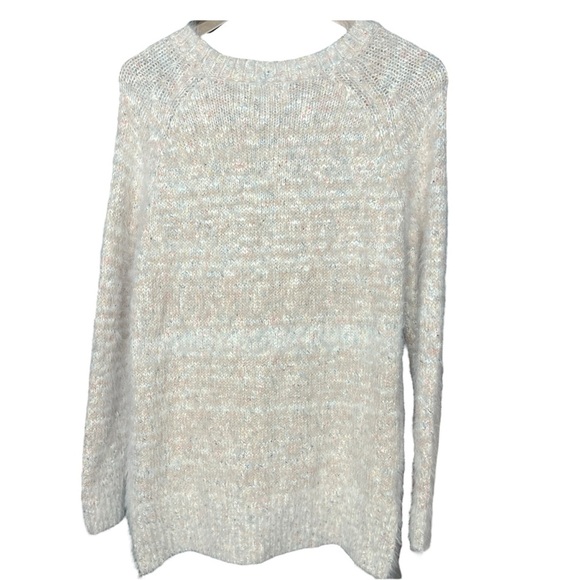 NWT Lou & Grey Cream Pink and Blue Eyelash Soft Sweater Women’s Size Medium - Picture 3 of 6